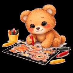 Noa en train de dessiner